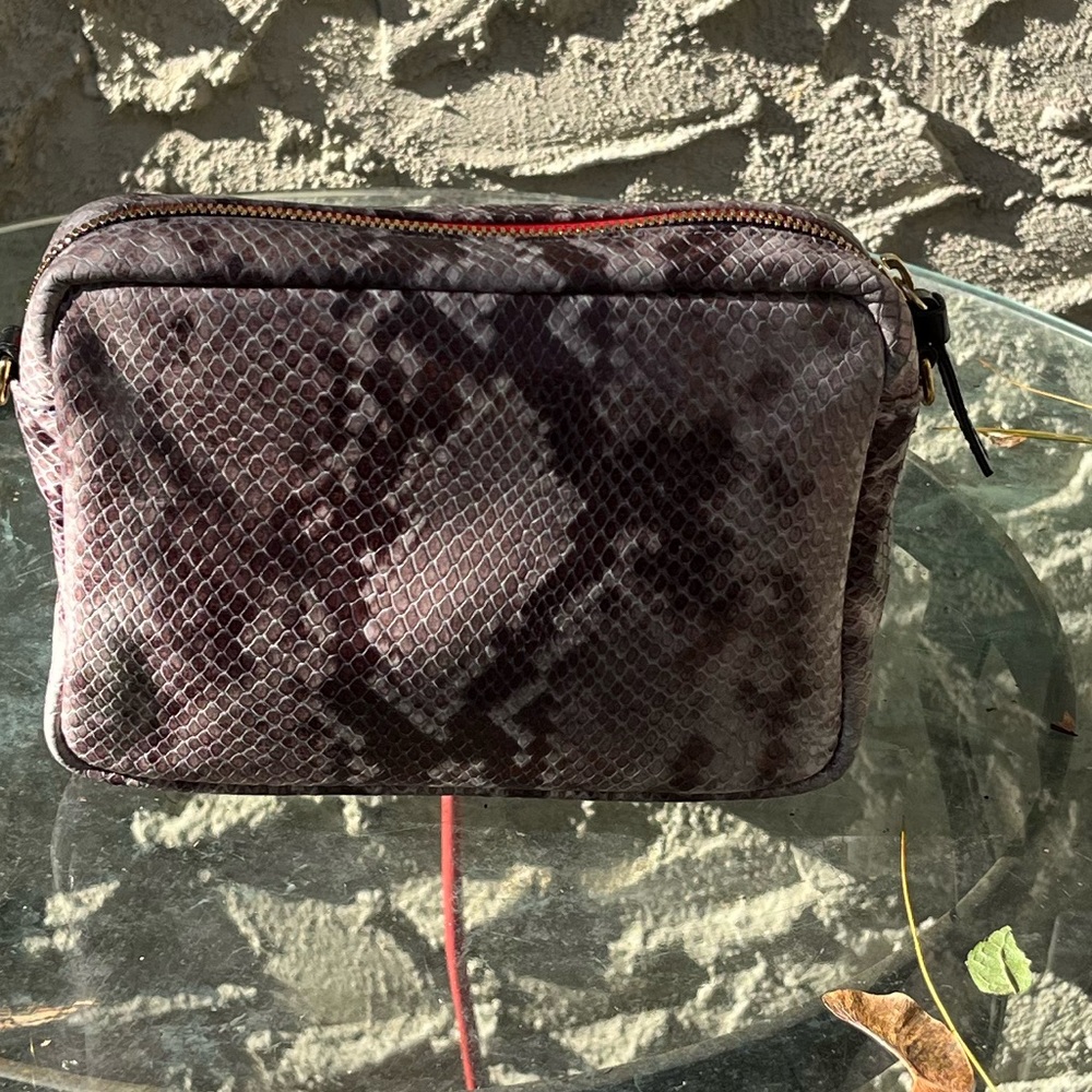 Clare V. Midi Sac Croc Print leather bag